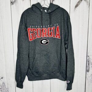 Champion Georgia Bulldogs Men’s Medium Pullover Hoodie Logo UGA Dawgs Dark Gray